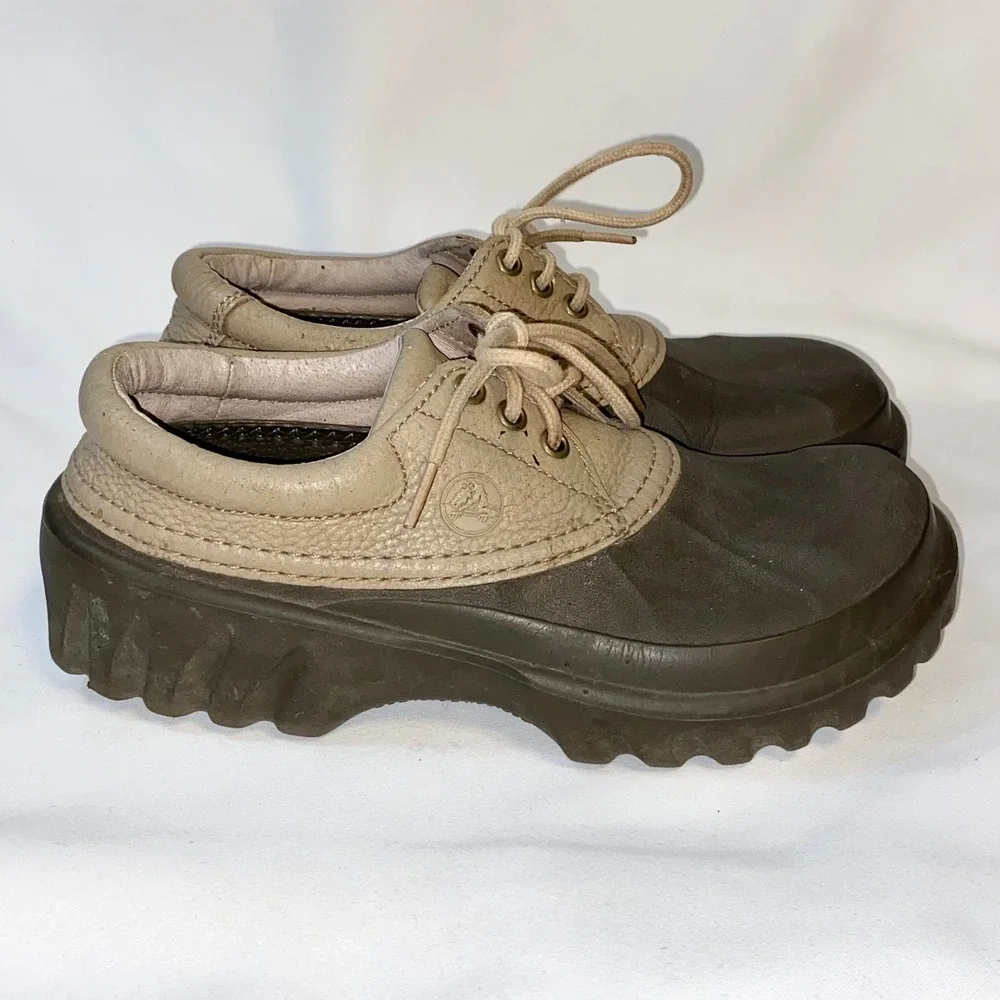 Crocs All Terrain Axle Duck Boots Leather Trim Waterproof‎ Islander M 8 W 9
